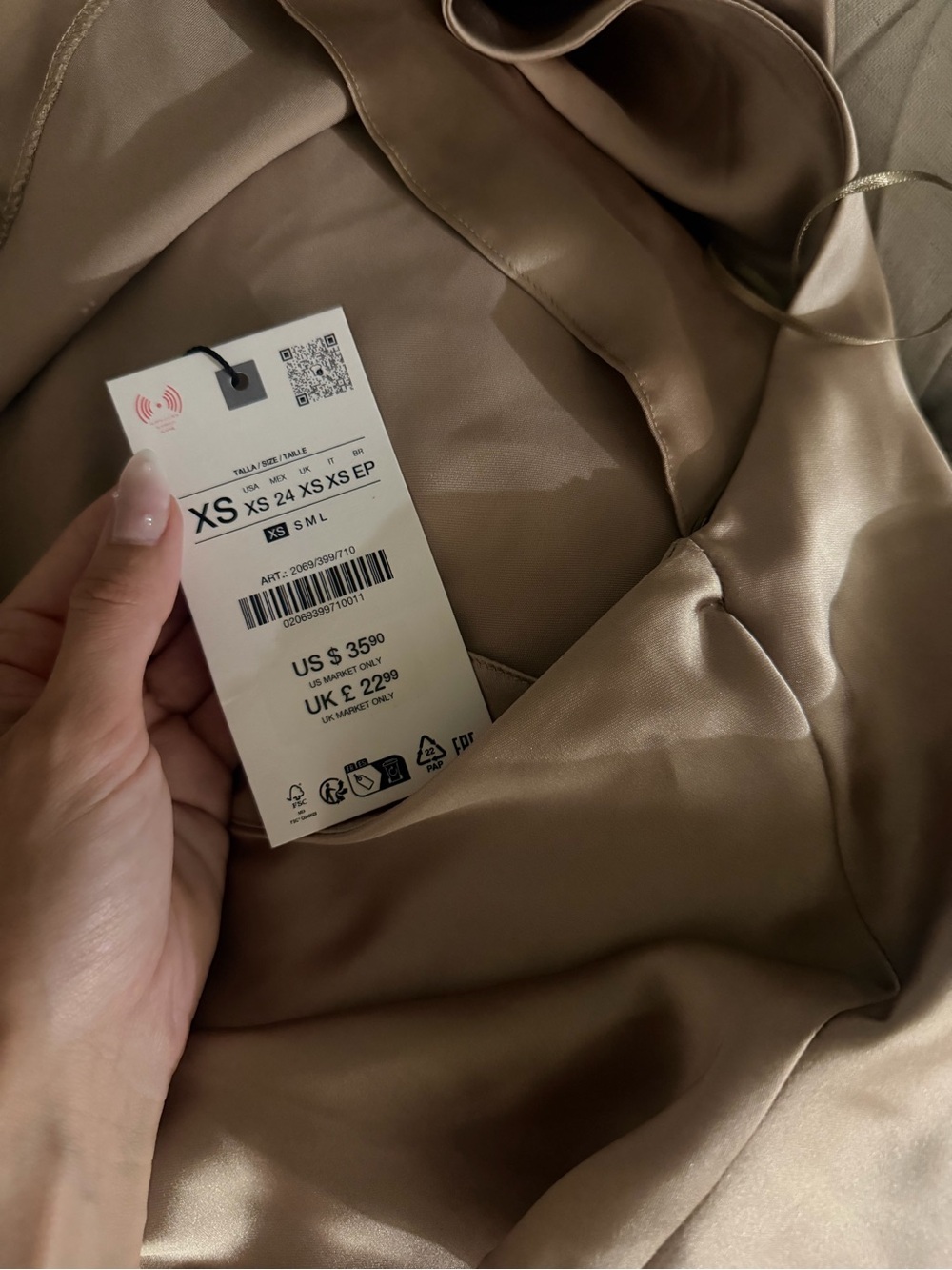 Zara satin top backless